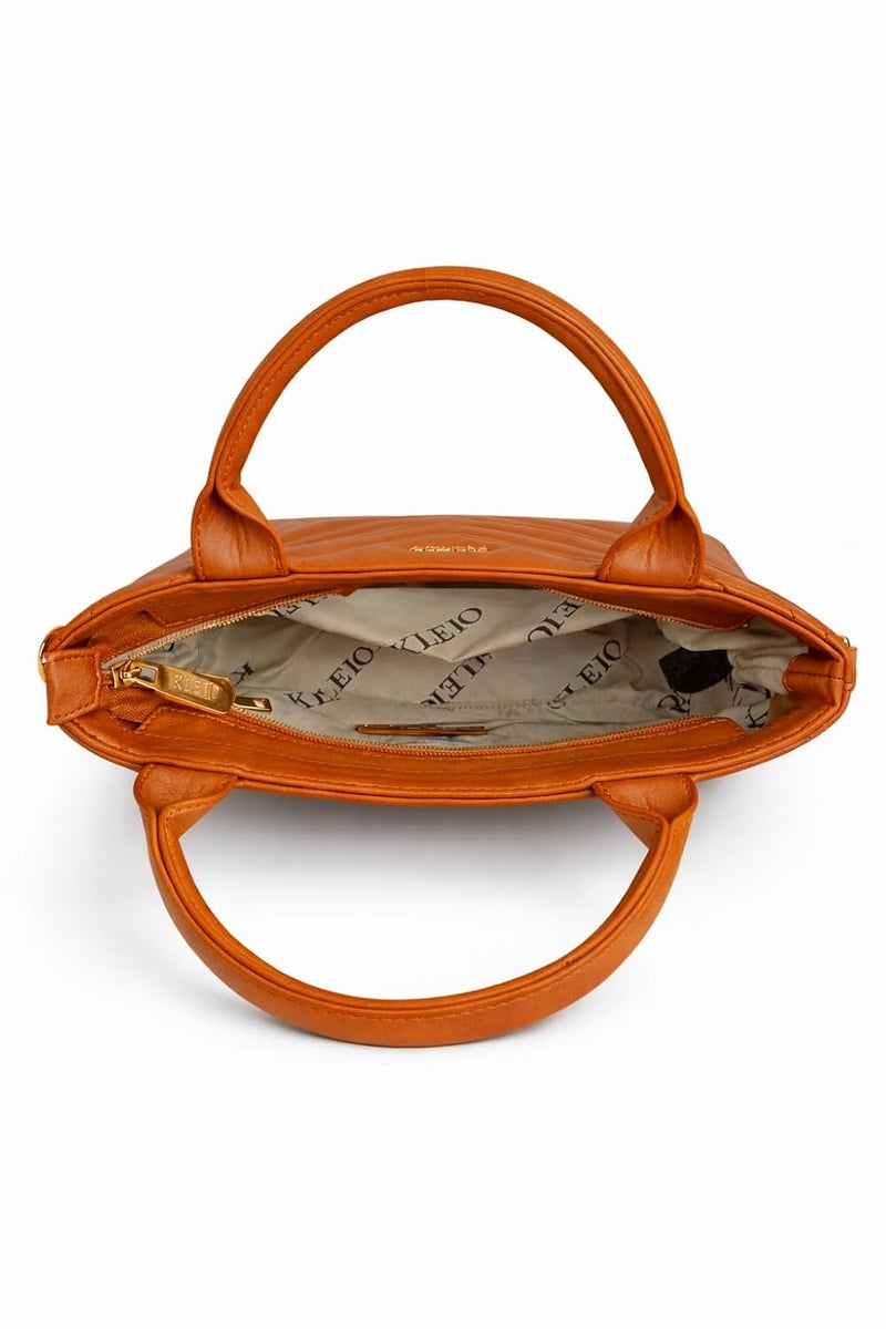KLEIO Top Handle Satchel Handbag in Vegan Leather for Women - Image 3